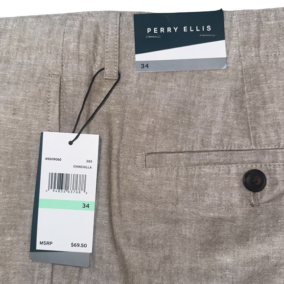 NWT PERRY ELLIS LINEN COTTON BLEND SHORTS RETAIL $69.50 - Picture 5 of 8